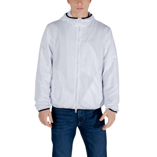 EA7 Emporio Armani Weiße Polyesterjacken und -mäntel