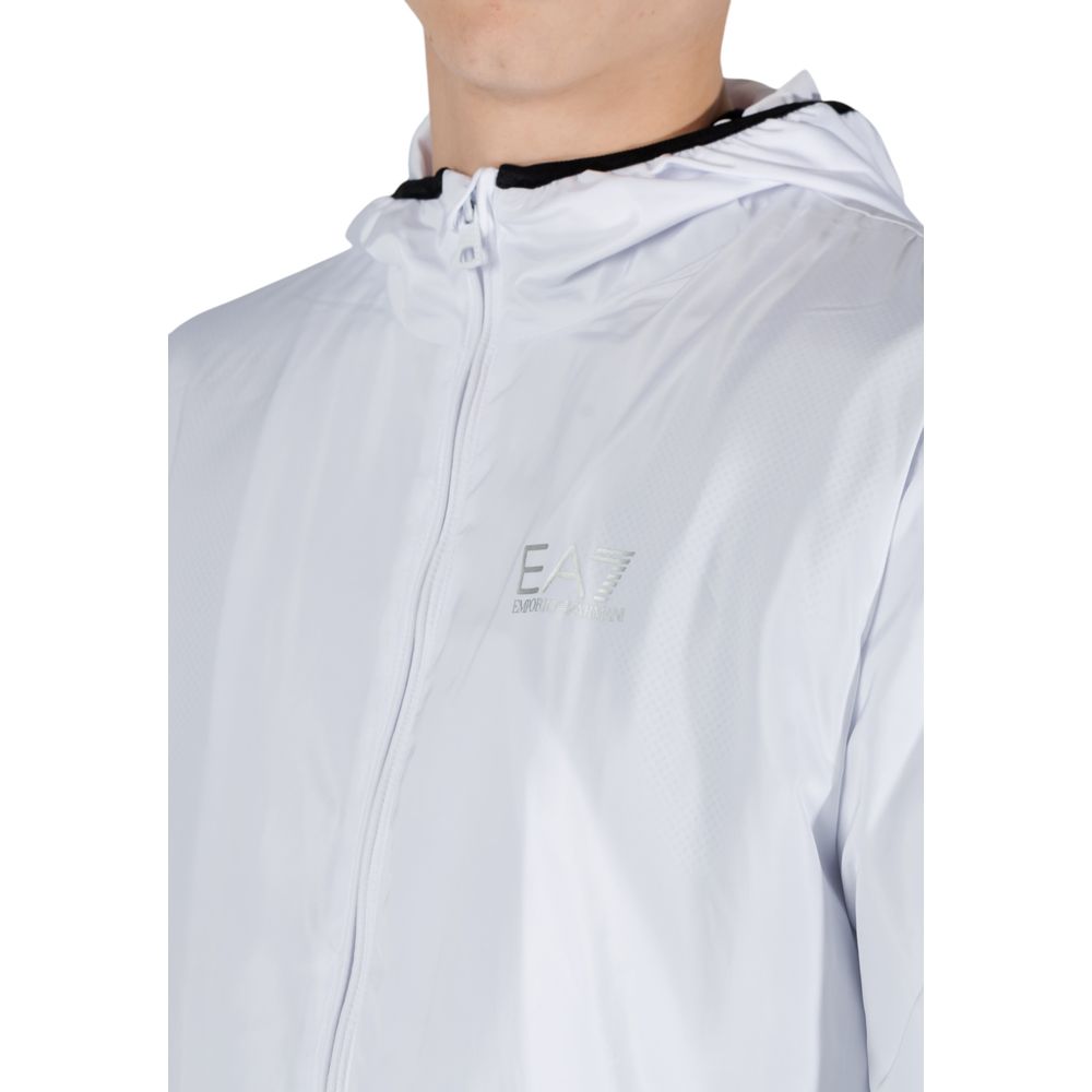 EA7 Emporio Armani White Polyester Shell Jacket