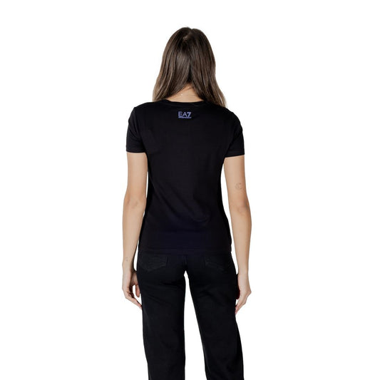 EA7 Emporio Armani Schwarzes Baumwoll-T-Shirt