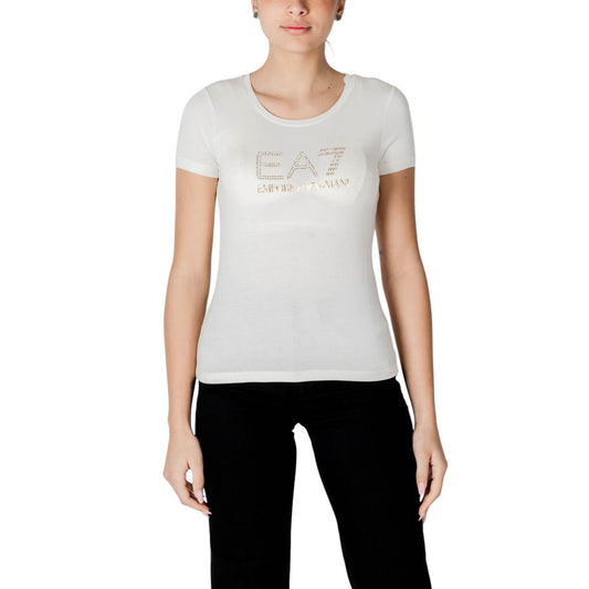 EA7 Emporio Armani – Cremefarbenes Modal-T-Shirt