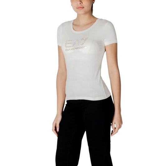 EA7 Emporio Armani – Cremefarbenes Modal-T-Shirt