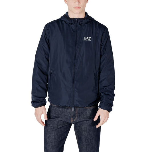 EA7 Emporio Armani Blaue Polyesterjacken und -mäntel
