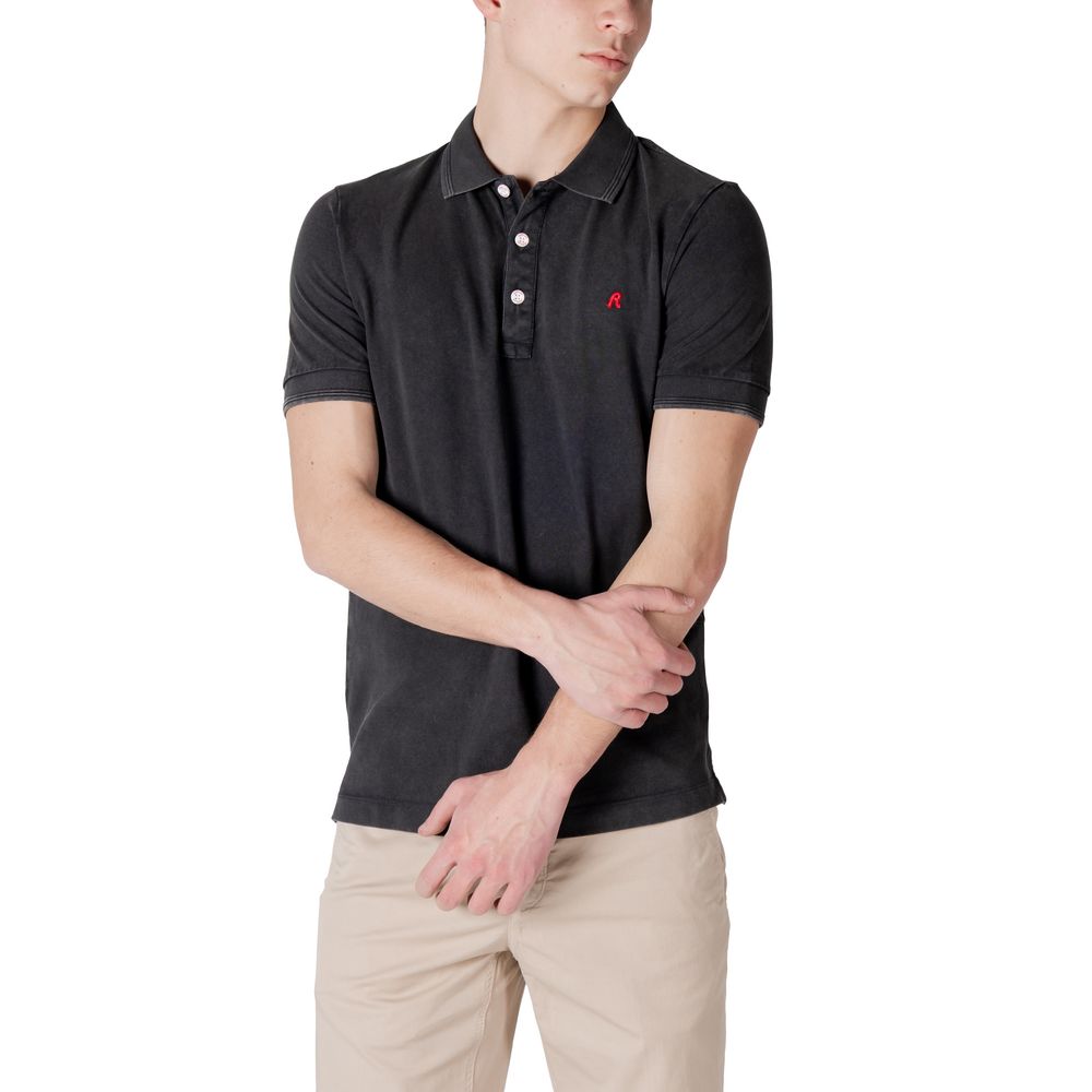 Replay Black Cotton Polo Shirt