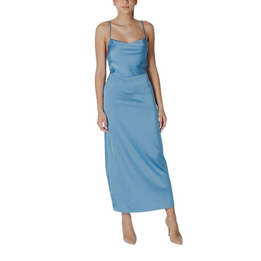 Vila Kleidung Türkis Polyester Lang