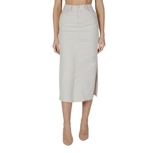 Vila Clothes Cremefarbene Baumwolle Lang