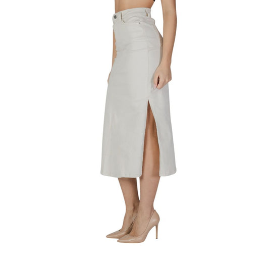 Vila Clothes Cremefarbene Baumwolle Lang