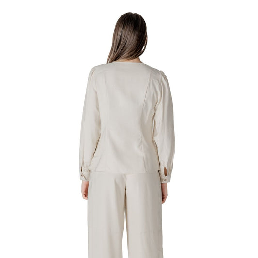 Vila Clothes – Cremefarbenes Viskose-Top