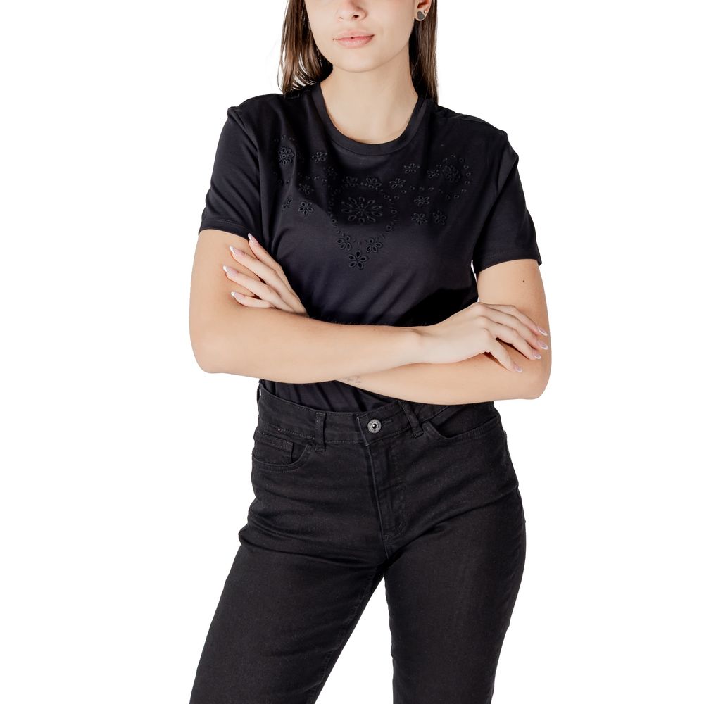 Jacqueline De Yong Schwarzes Baumwoll-T-Shirt
