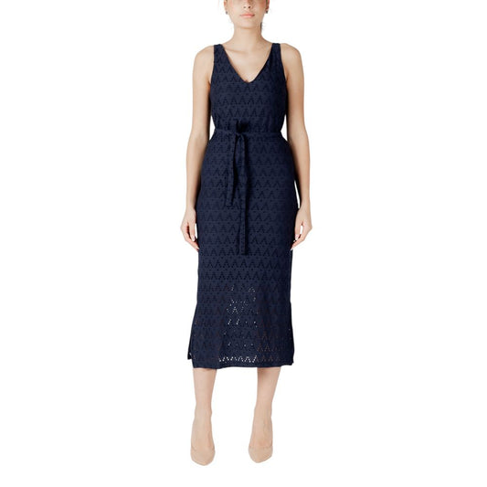 Vila Clothes – Blaues Midikleid aus recyceltem Polyester