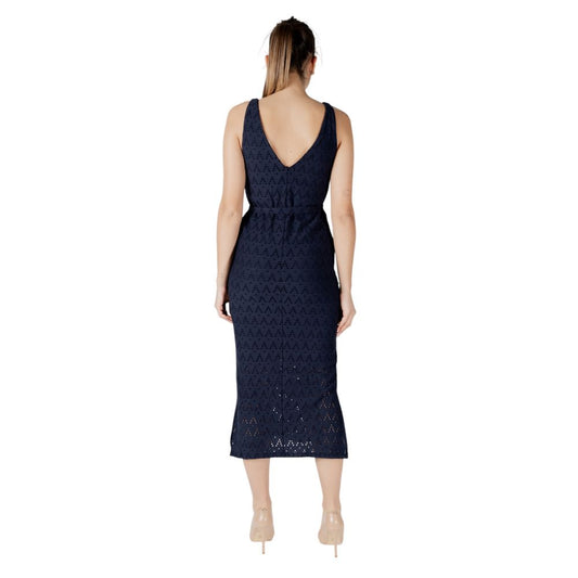 Vila Clothes – Blaues Midikleid aus recyceltem Polyester