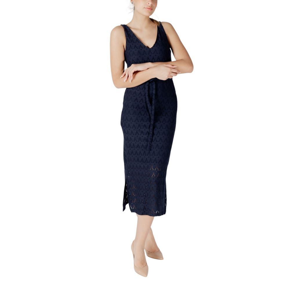 Vila Clothes – Blaues Midikleid aus recyceltem Polyester