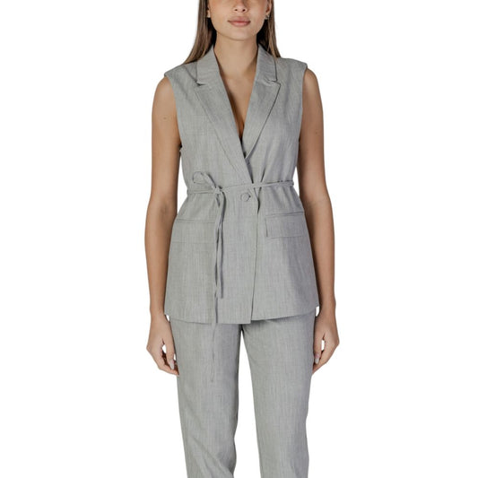 Vila Clothes – Graue Weste aus recyceltem Polyester