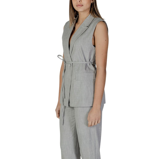 Vila Clothes – Graue Weste aus recyceltem Polyester