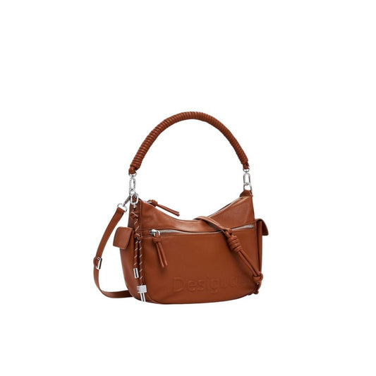 Desigual Braune Polyethylen-Handtasche