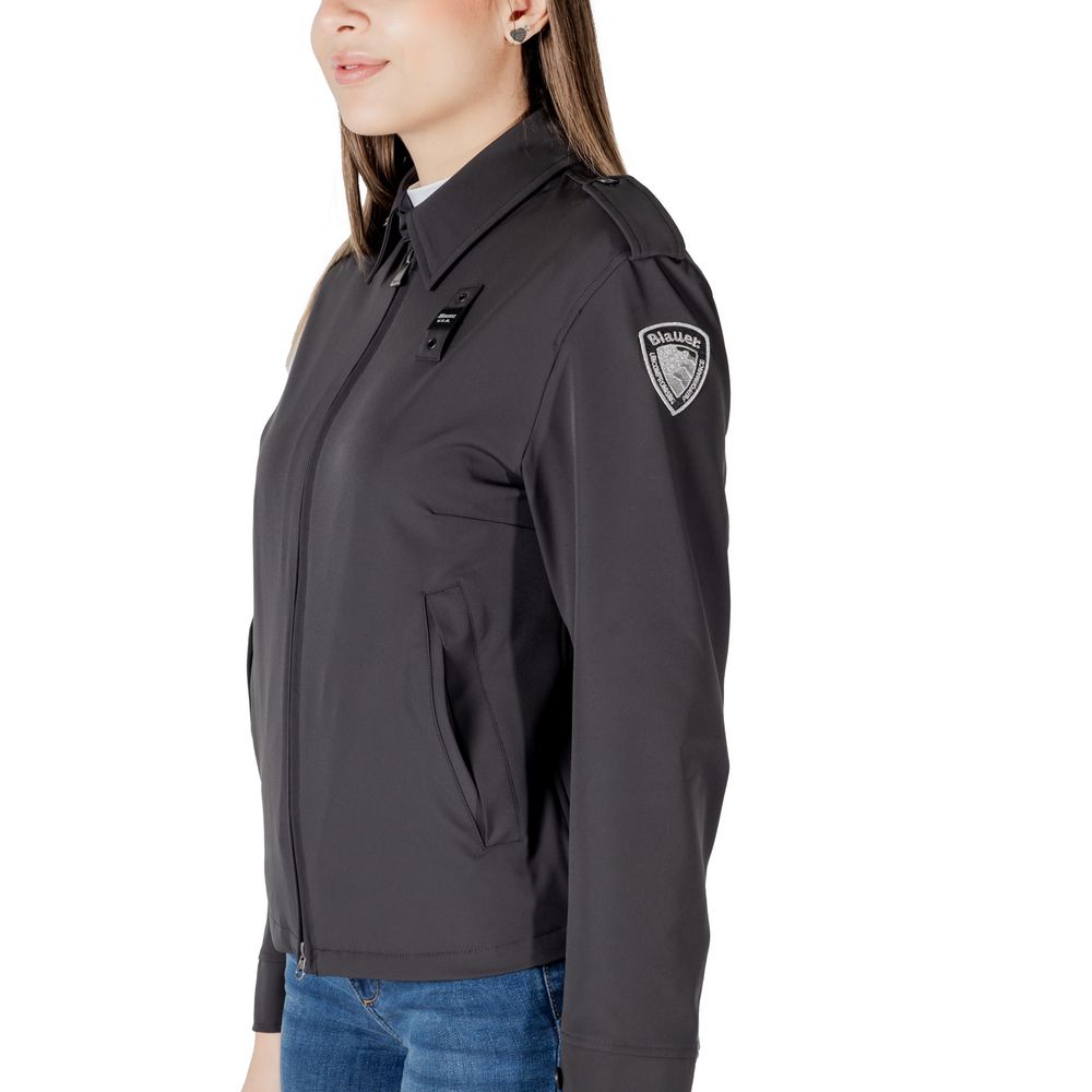Blauer Schwarze Polyamidjacken & Mäntel