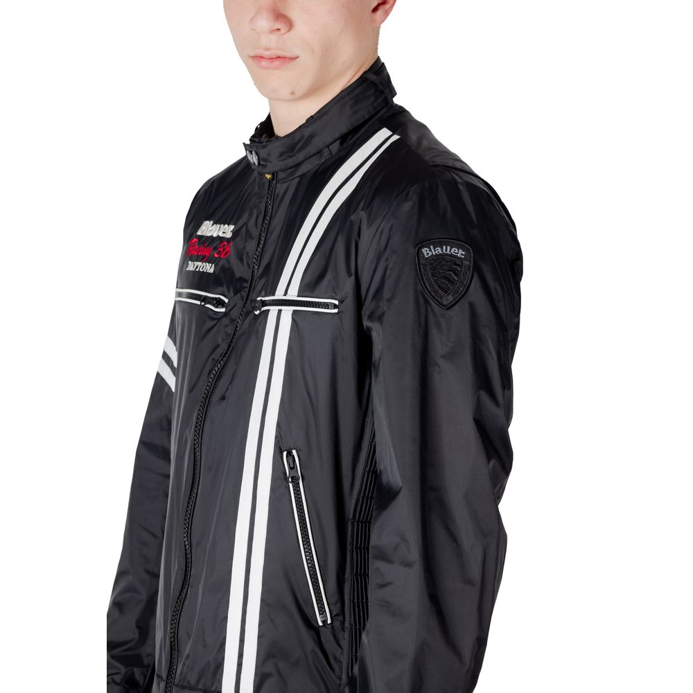Blauer Schwarze Polyamidjacken & Mäntel