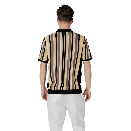 Gianni Lupo – Schwarzes Viskose-Poloshirt