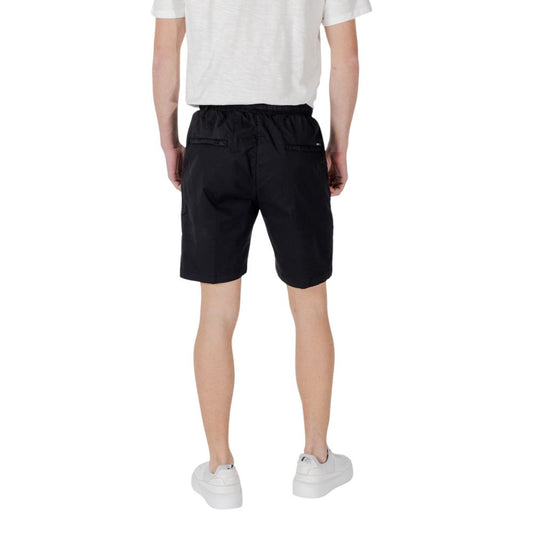 Gianni Lupo Schwarze Baumwoll-Bermudashorts