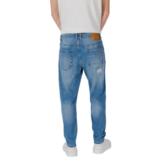 Gianni Lupo – Blaue Jeans aus Baumwolle mit entspannter Passform