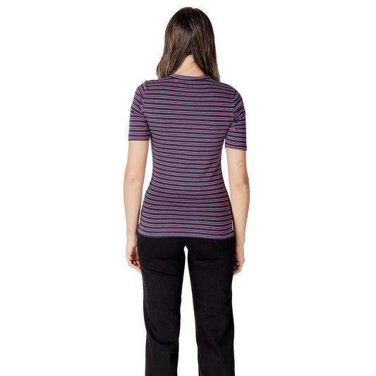 ICHI Zweifarbiges Baumwoll-T-Shirt