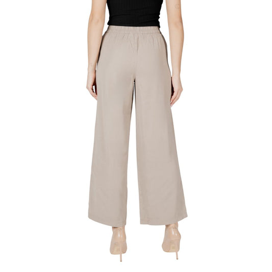 Only Beige Viscose Casual Pants