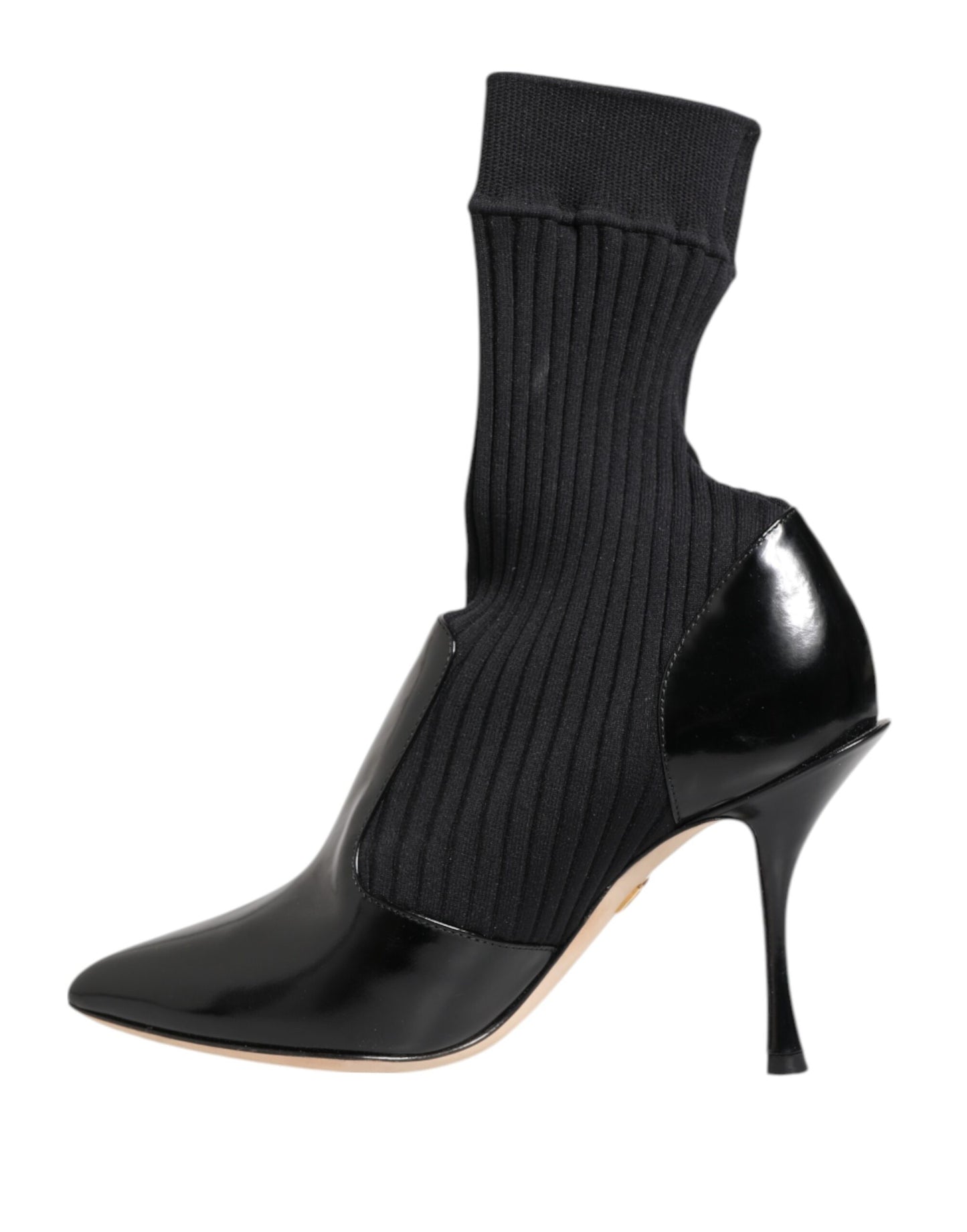 Dolce & Gabbana Schwarze Stretch-Stilettos-Booties-Sockenschuhe