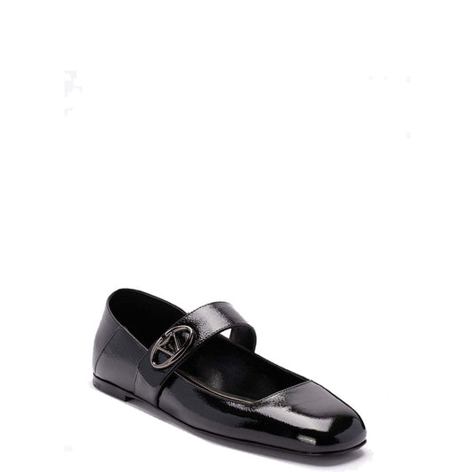 Valentino Garavani Ballerinas aus schwarzem Kalbsleder