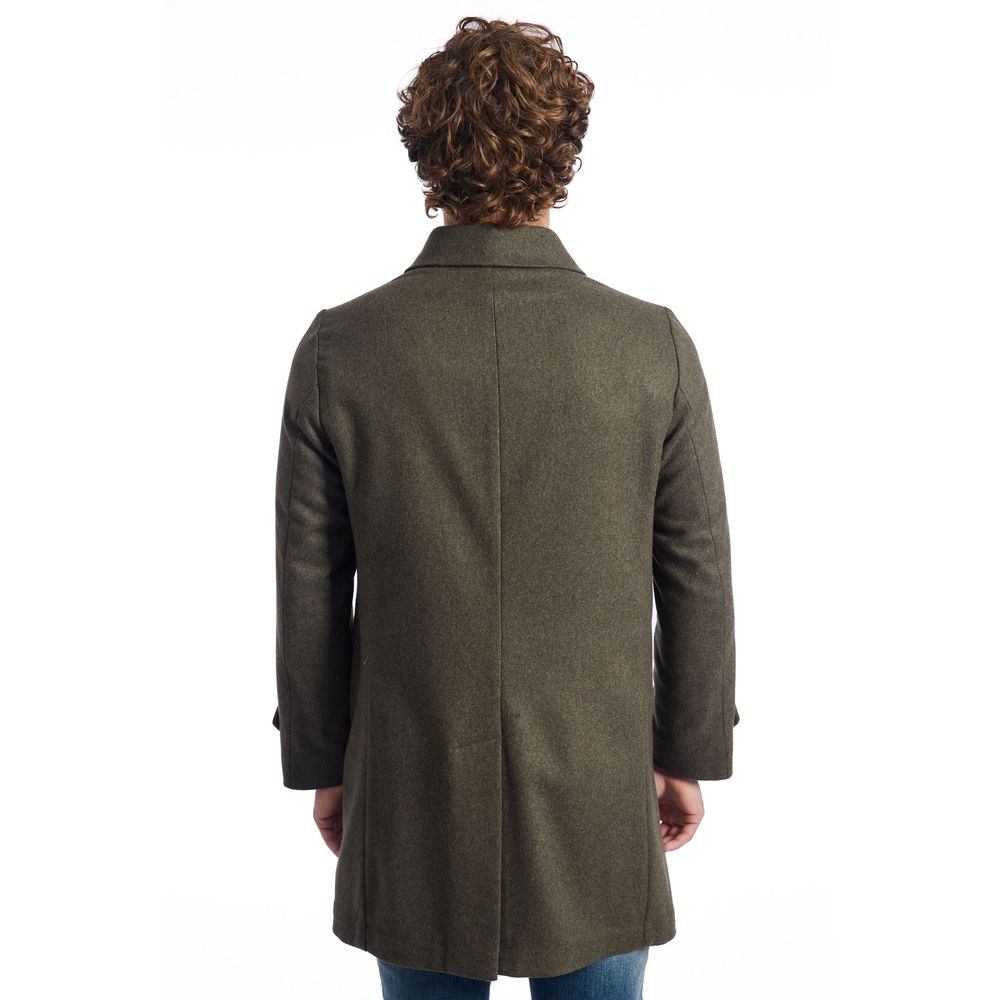 Roberto Pepe Luxus-Herrenjacke aus grüner Wolle