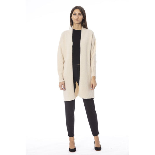 Alpha Studio Weißer Alpaka-Cardigan für Damen