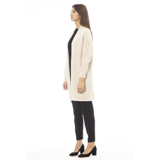Alpha Studio Weißer Alpaka-Cardigan für Damen