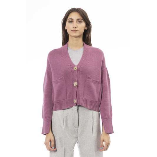 Alpha Studio Mehrfarbige Strickjacke aus Merinowolle für Damen