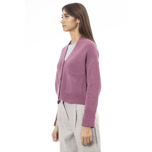 Alpha Studio Mehrfarbige Strickjacke aus Merinowolle für Damen