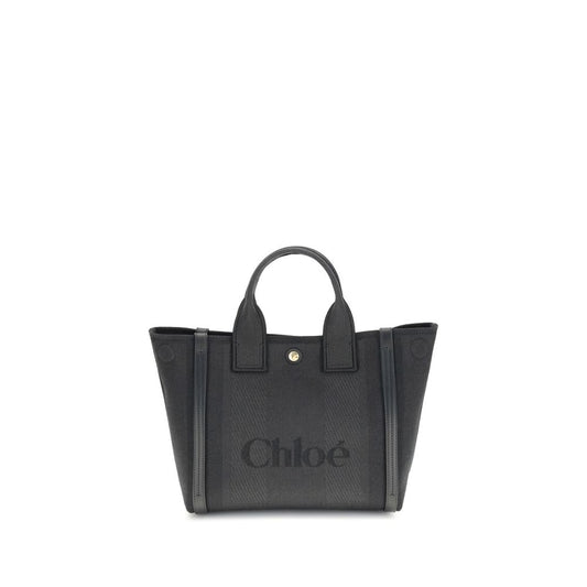 Chloé Schultertasche aus schwarzer Baumwolle