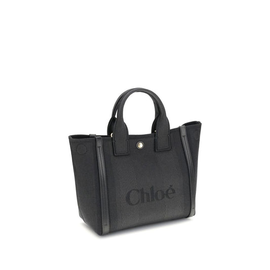 Chloé Schultertasche aus schwarzer Baumwolle