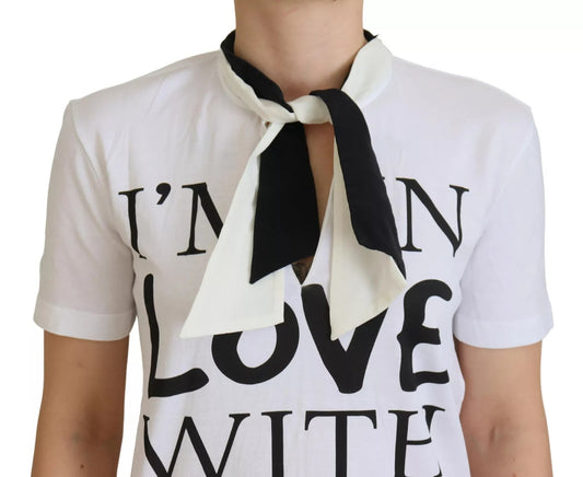 Dolce & Gabbana – Weißes T-Shirt mit LOVE-Print aus Baumwolle