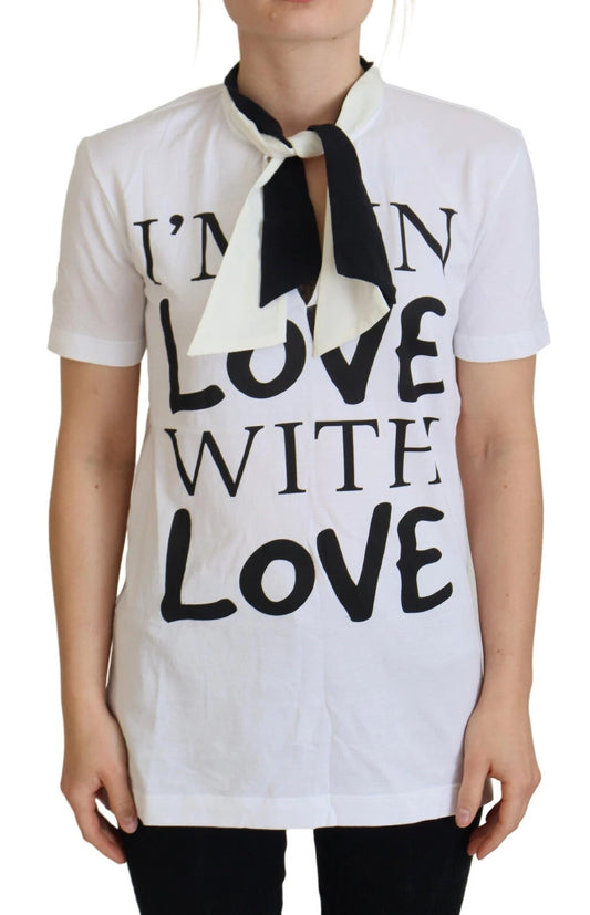 Dolce & Gabbana – Weißes T-Shirt mit LOVE-Print aus Baumwolle