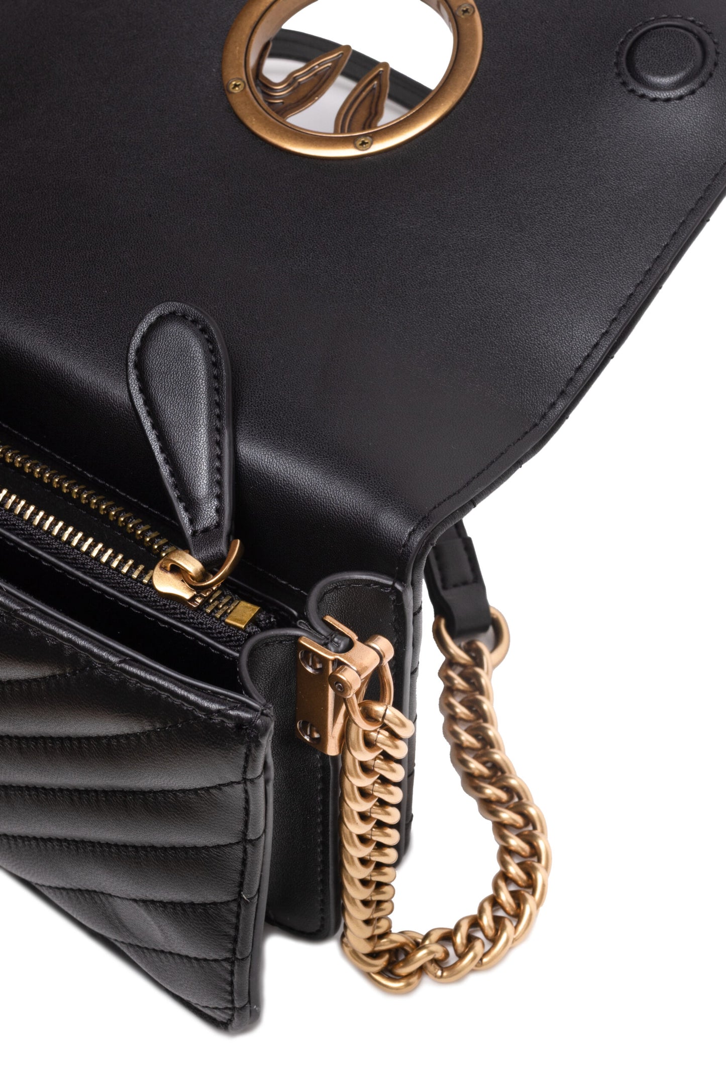 PINKO – Kleine Umhängetasche „Love Click“ aus schwarzem Leder