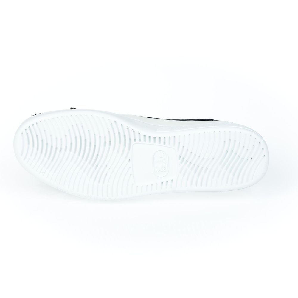 Mr&Mrs Italy Damen Slipper aus schwarzem Rindsleder