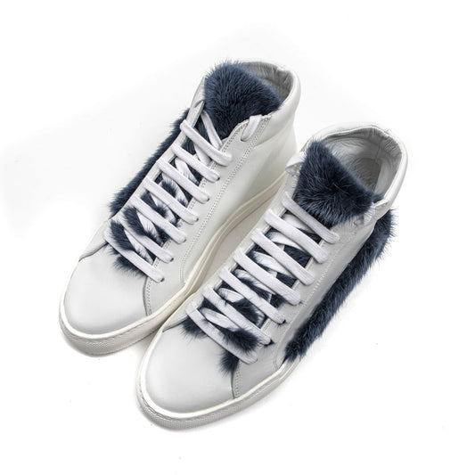 Mr&Mrs Italy Damen Sneaker aus weißem Leder