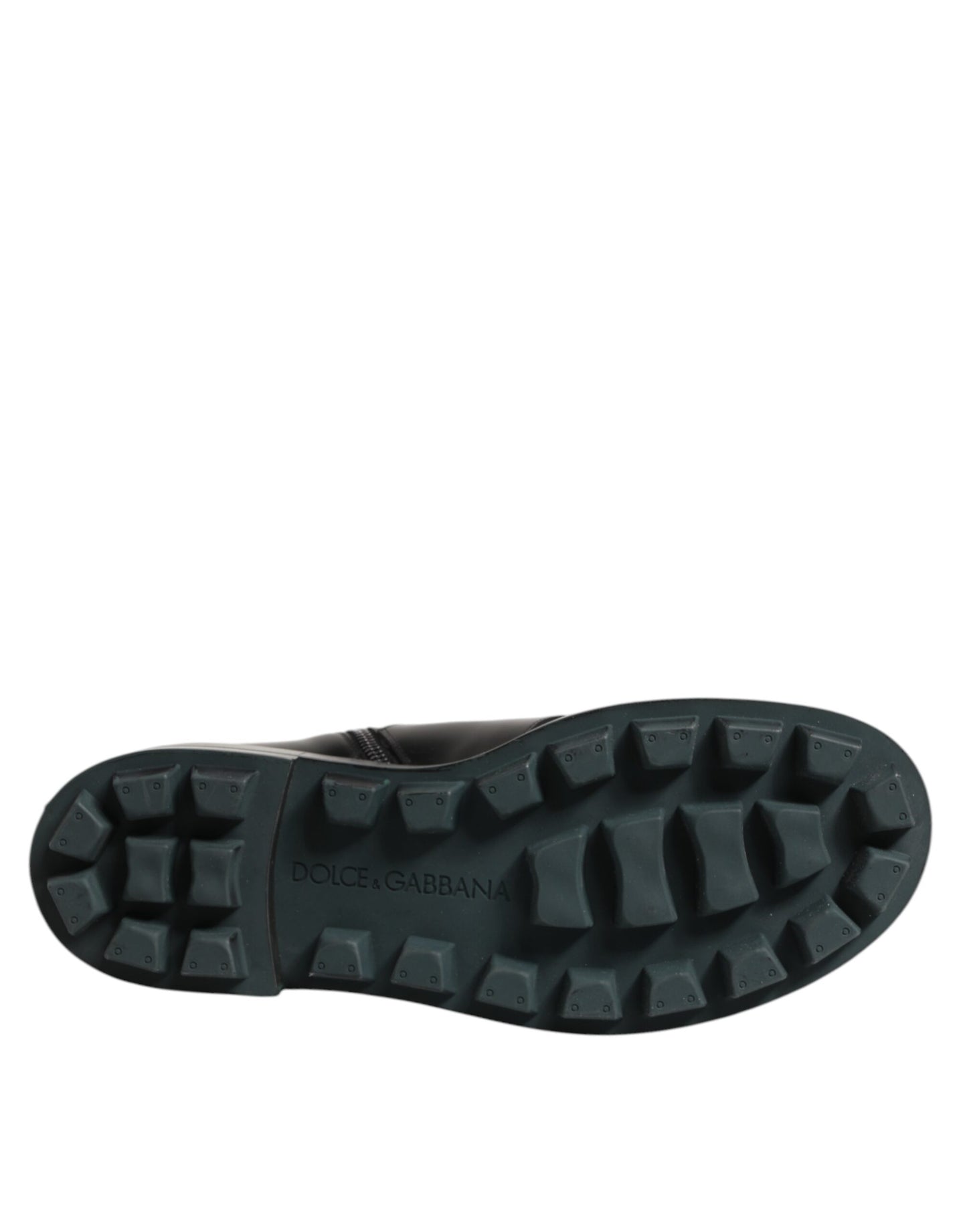 Dolce & Gabbana – Schwarze Bikerstiefel mit Logo-Schild und halbhoher Wadenhöhe