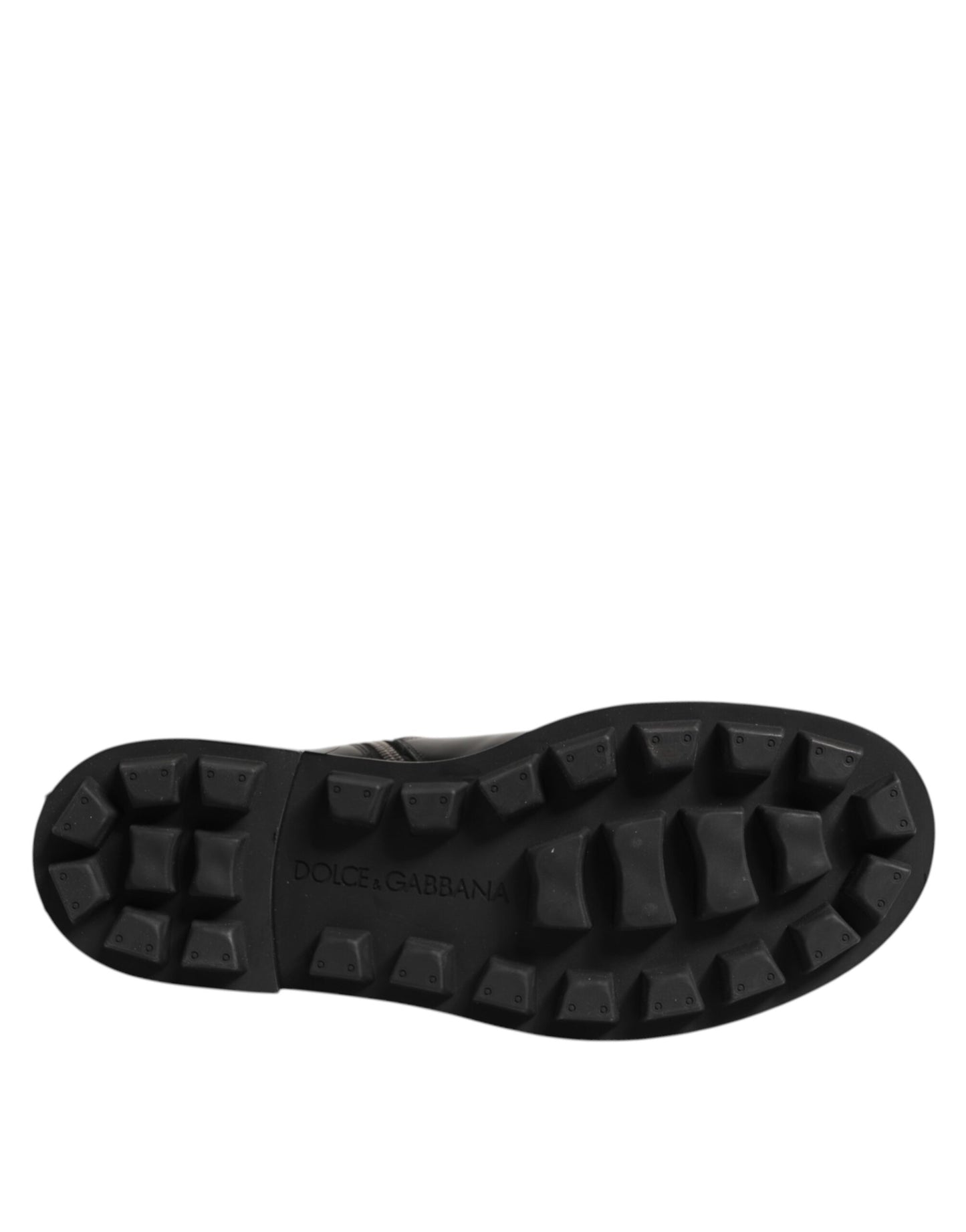 Dolce & Gabbana – Schwarze Bikerstiefel mit Logo-Schild und halbhoher Wadenhöhe