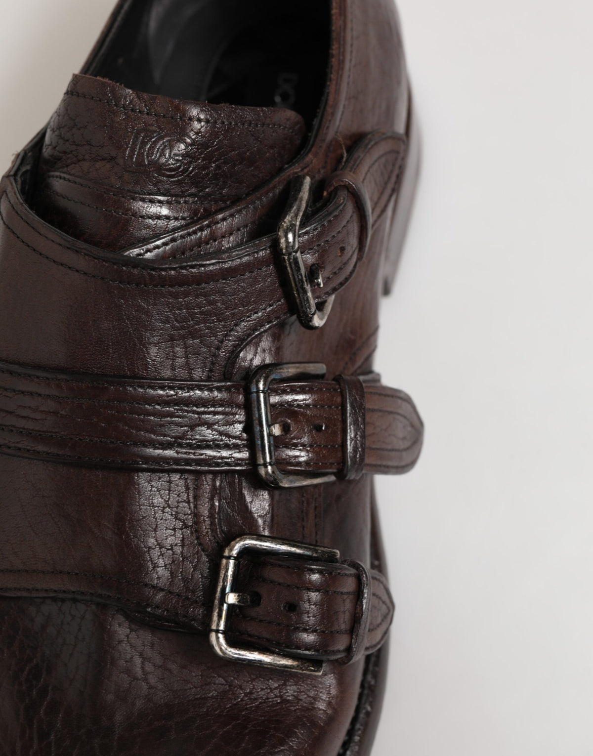 Dolce & Gabbana – Formelle Derby-Schuhe aus braunem Leder mit Monkstrap