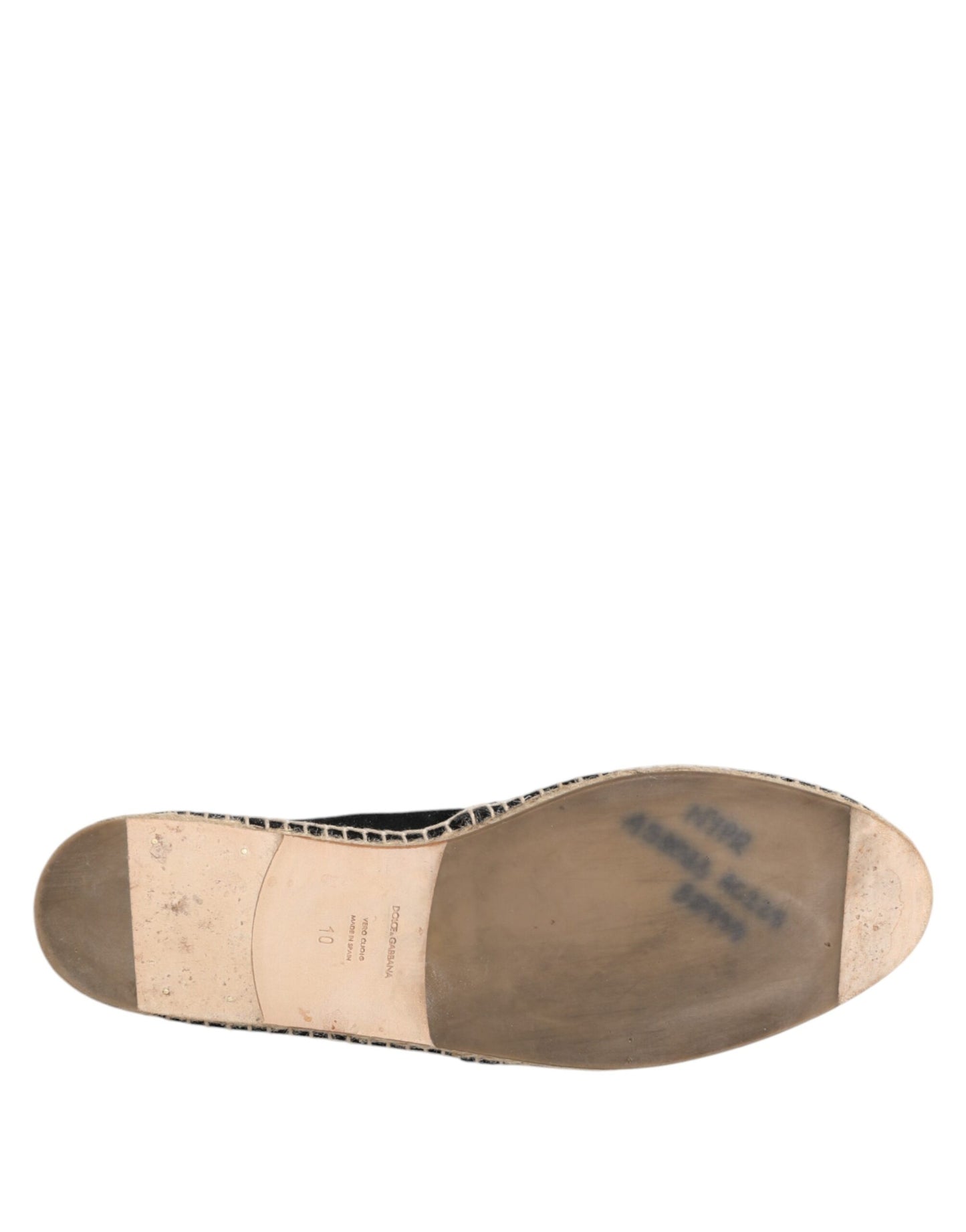 Dolce & Gabbana – Espadrilles aus schwarzem Wildleder und Baumwollleder