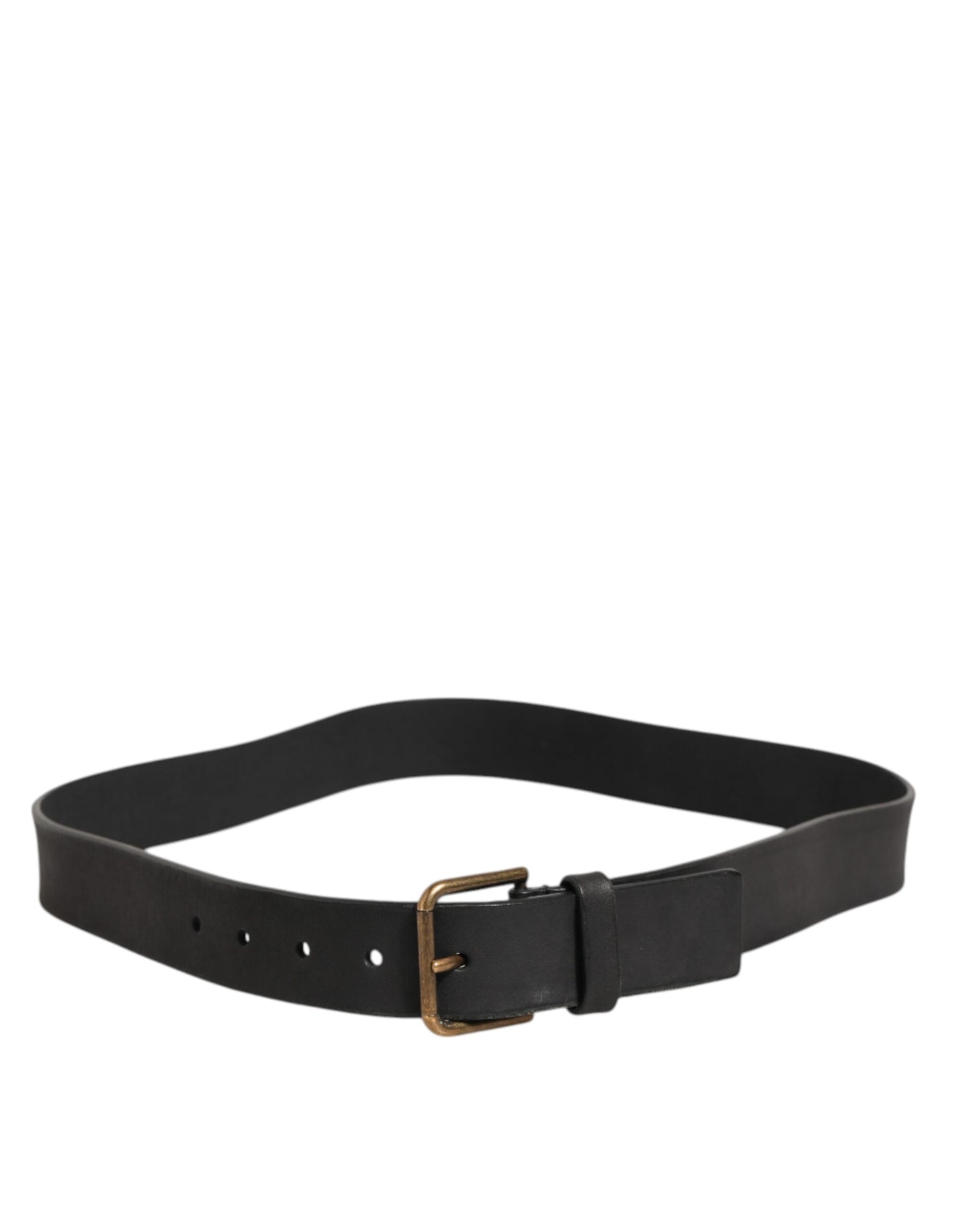 Dolce & Gabbana Klassischer Herrengürtel aus schwarzem Leder mit Metallschnalle