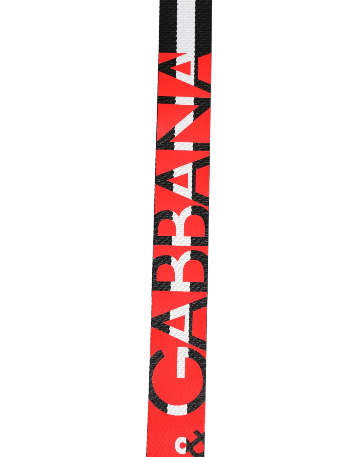 Dolce & Gabbana – Schwarz-weiß gestreifter Gürtel mit Logo und Metallschnalle