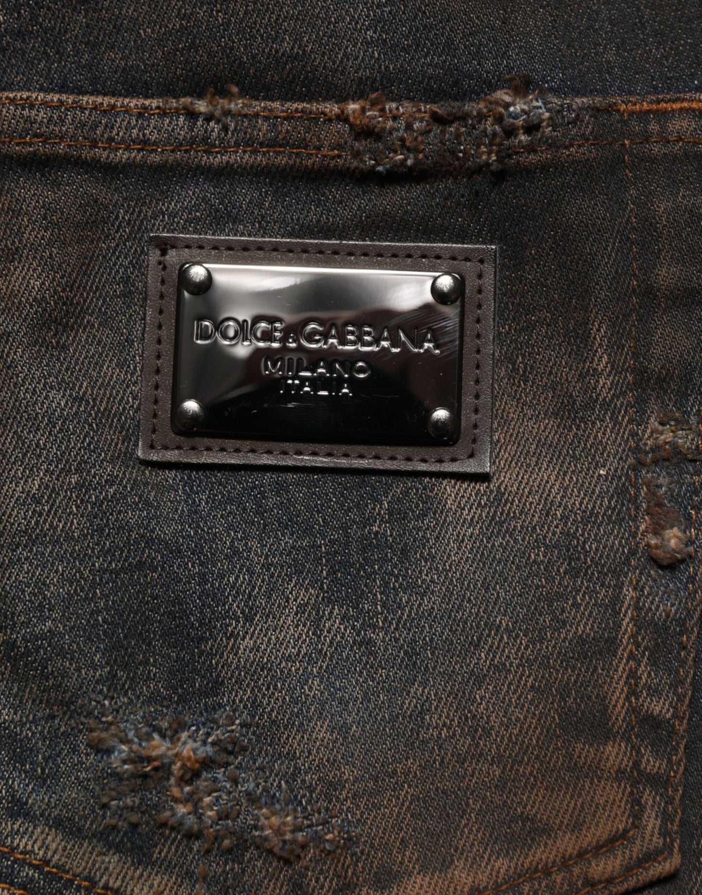 Dolce & Gabbana Schwarze Skinny-Jeans aus zerfetzter Baumwolle für Herren