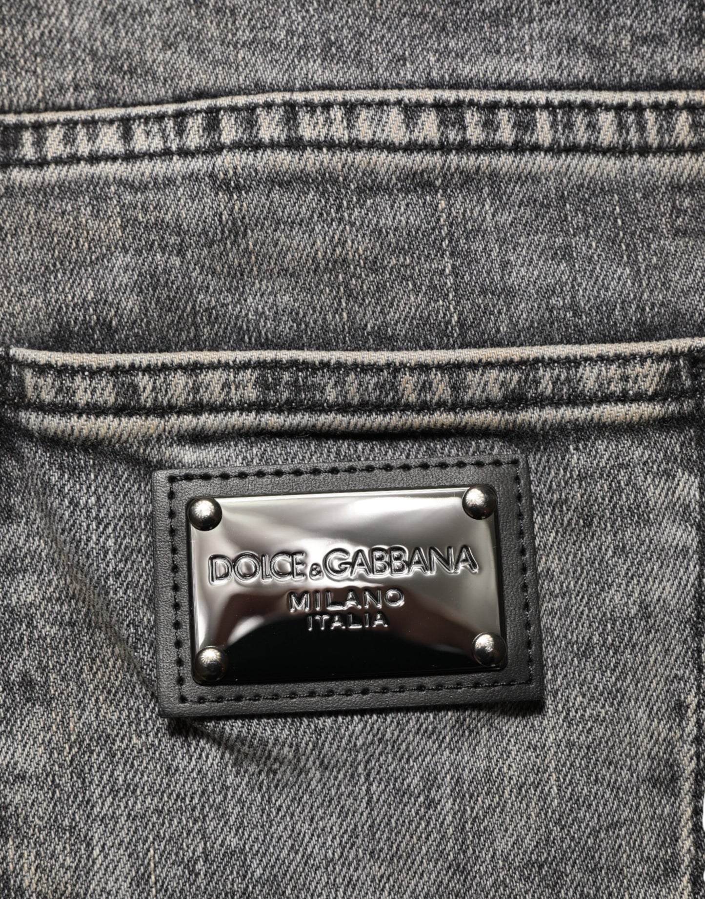 Dolce & Gabbana Graue Slim Fit-Jeans aus Baumwollstretch für Herren