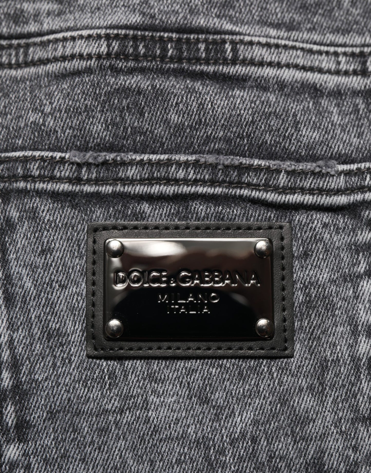 Dolce & Gabbana – Graue Slim-Fit-Jeans aus Baumwolle