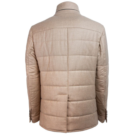 Beige Wolljacken & -mäntel Made in Italy