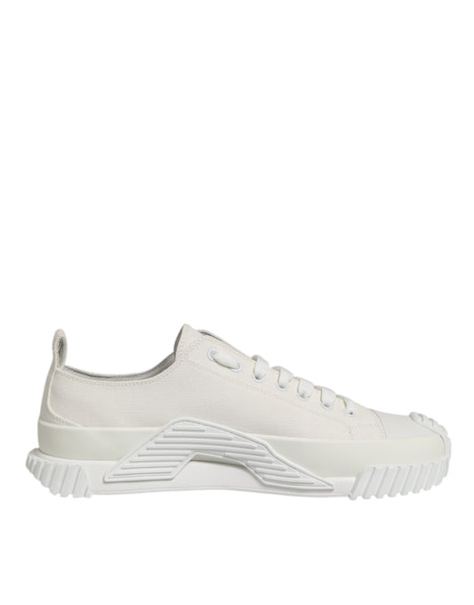 Dolce & Gabbana – Weiße NS1-Sneaker aus Baumwolle mit niedrigem Schaft